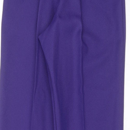 Alfred Dunner Womens Purple  Polyester Trousers  Size 10 L27 in Regular