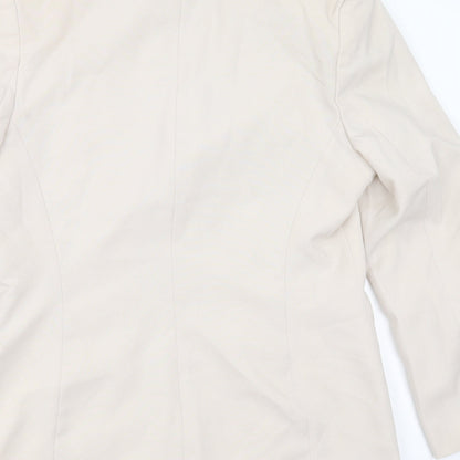 Essentials Womens Beige  Polyester Jacket Suit Jacket Size 14