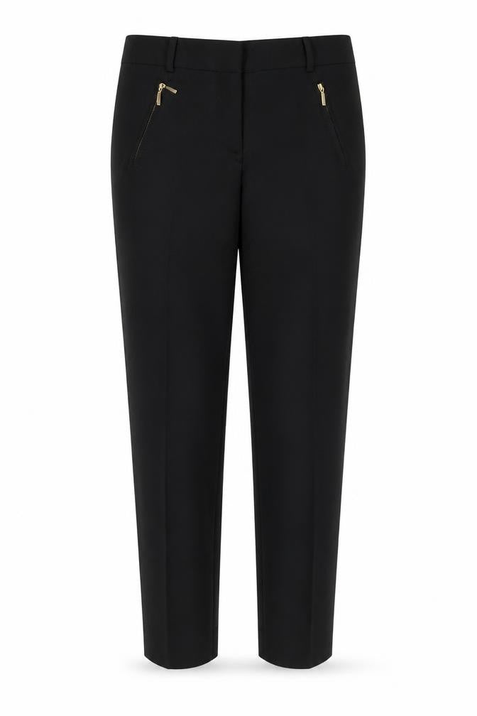 Papaya Womens Black  Cotton Trousers  Size 8 L25 in Slim
