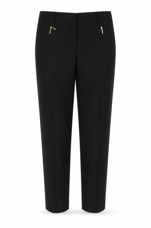Papaya Womens Black  Cotton Trousers  Size 8 L25 in Slim
