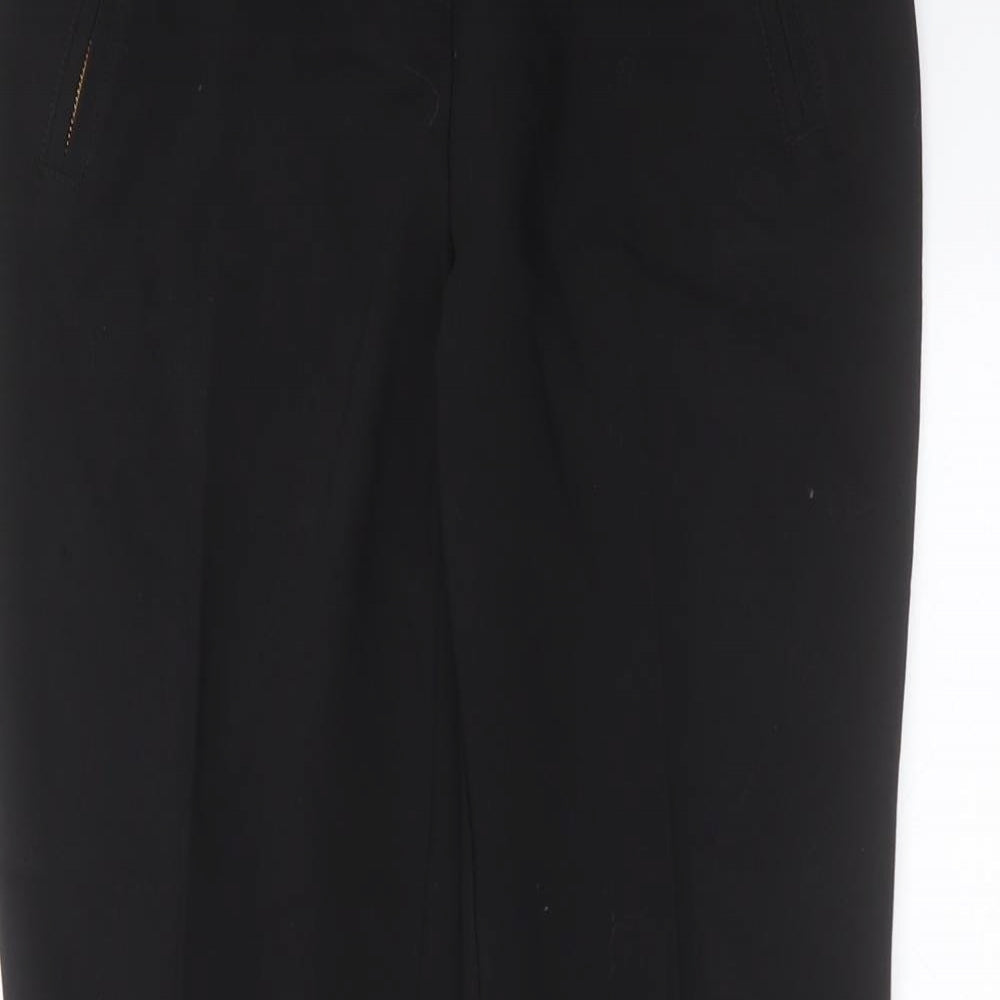 Papaya Womens Black  Cotton Trousers  Size 8 L25 in Slim