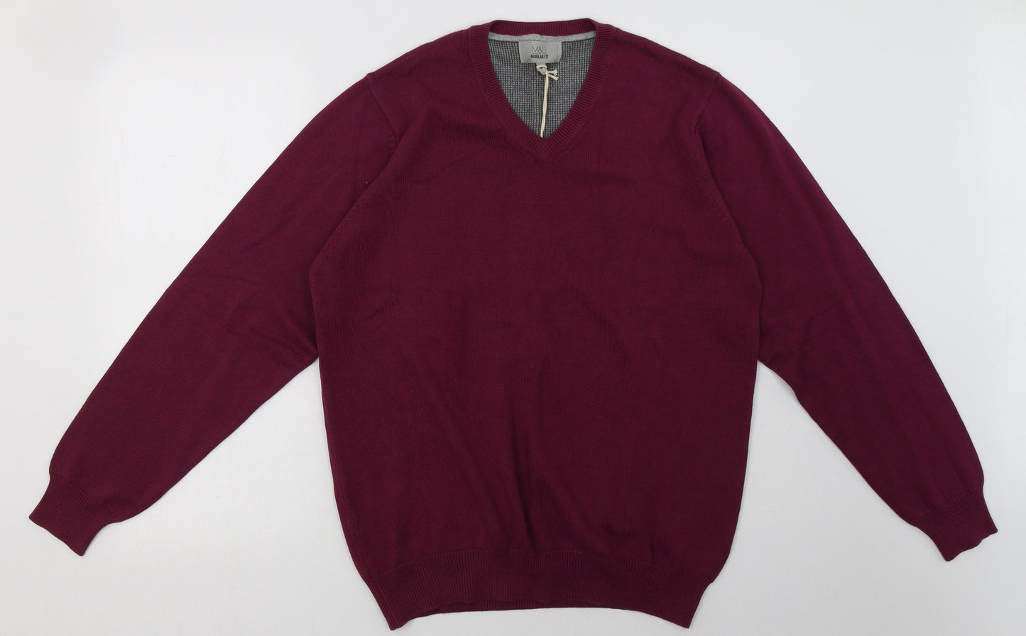 Marks and Spencer Mens Purple  Cotton Pullover Sweatshirt Size M