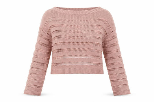 Missguided Womens Pink Striped Acrylic Pullover Sweatshirt Size M  Pullover