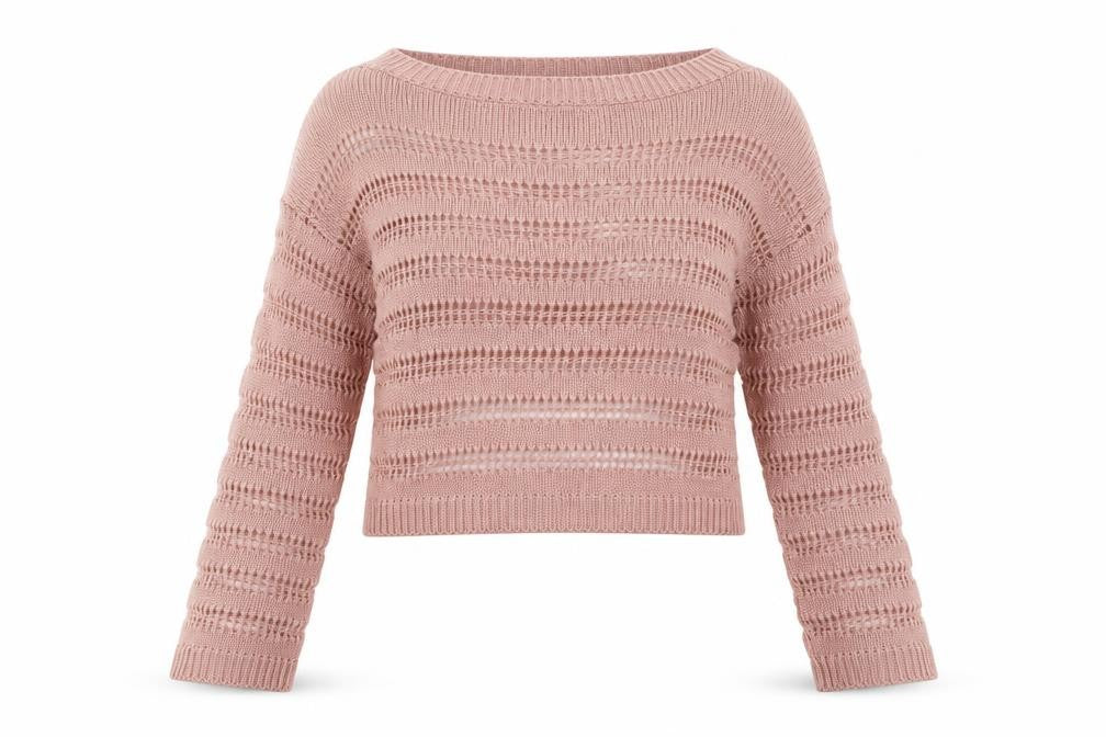 Missguided Womens Pink Striped Acrylic Pullover Sweatshirt Size M  Pullover