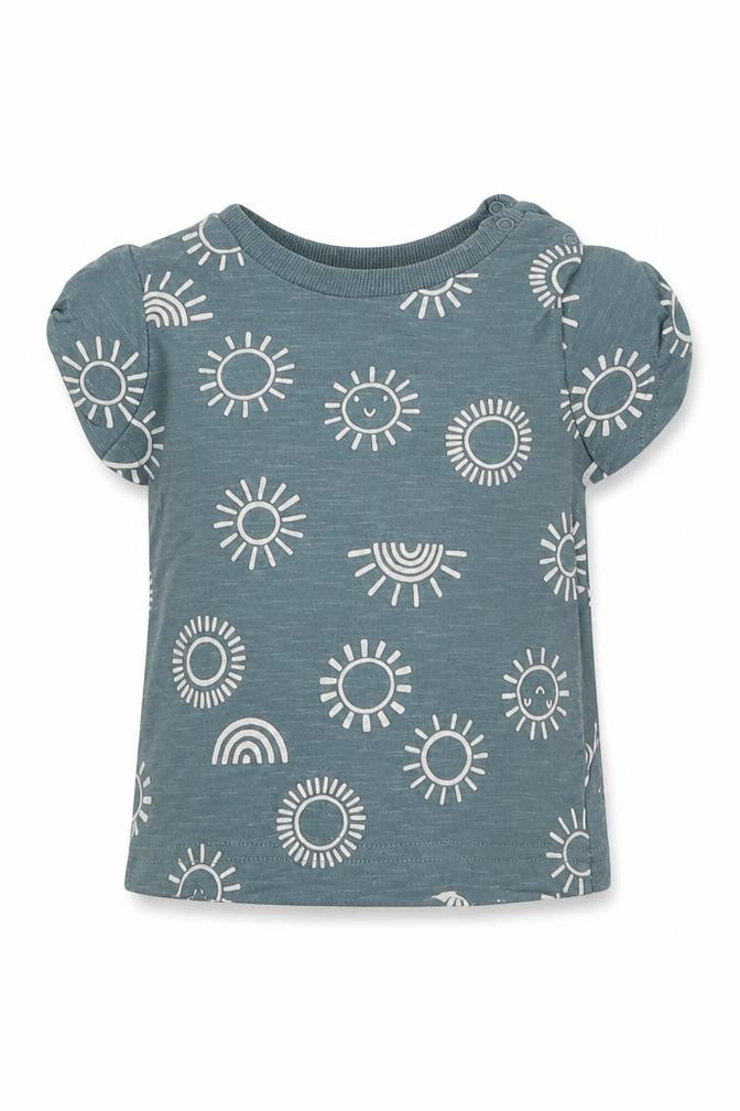 Nutmeg Boys Blue Geometric Cotton Basic T-Shirt Size 6-9 Months Crew Neck Buckle