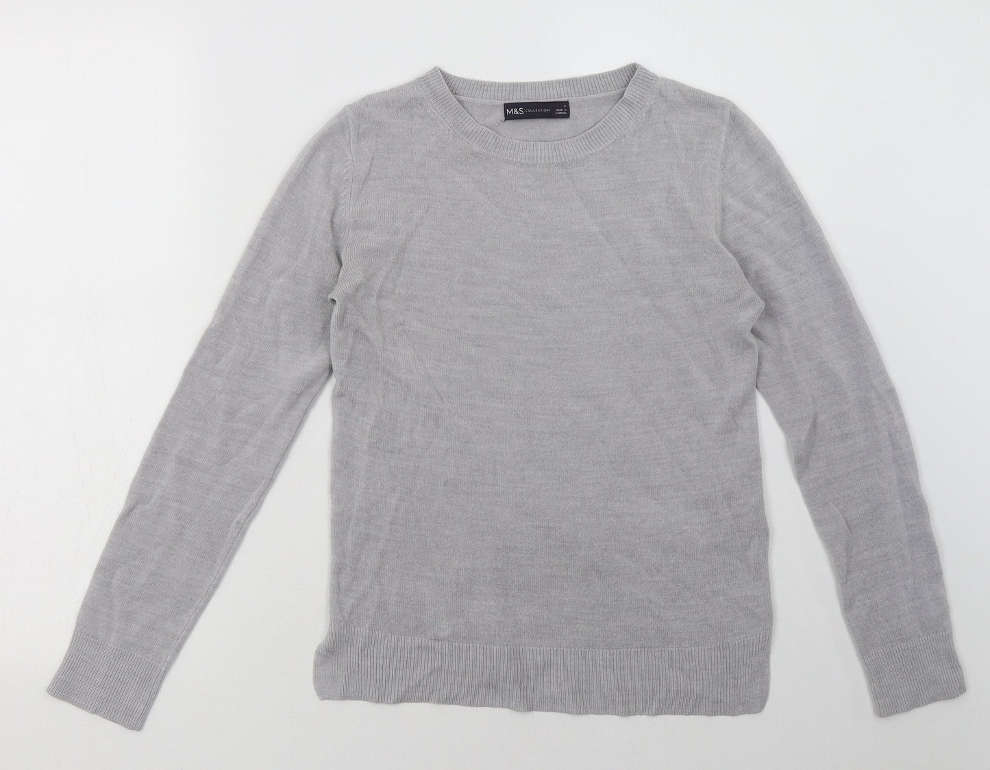 Marks and Spencer Womens Grey  Acrylic Pullover Sweatshirt Size 6  Pullover