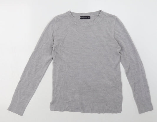 Marks and Spencer Womens Grey  Acrylic Pullover Sweatshirt Size 6  Pullover