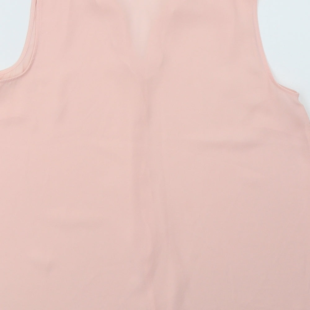 vonmarch Womens Pink  Polyester Basic Blouse Size 14 V-Neck