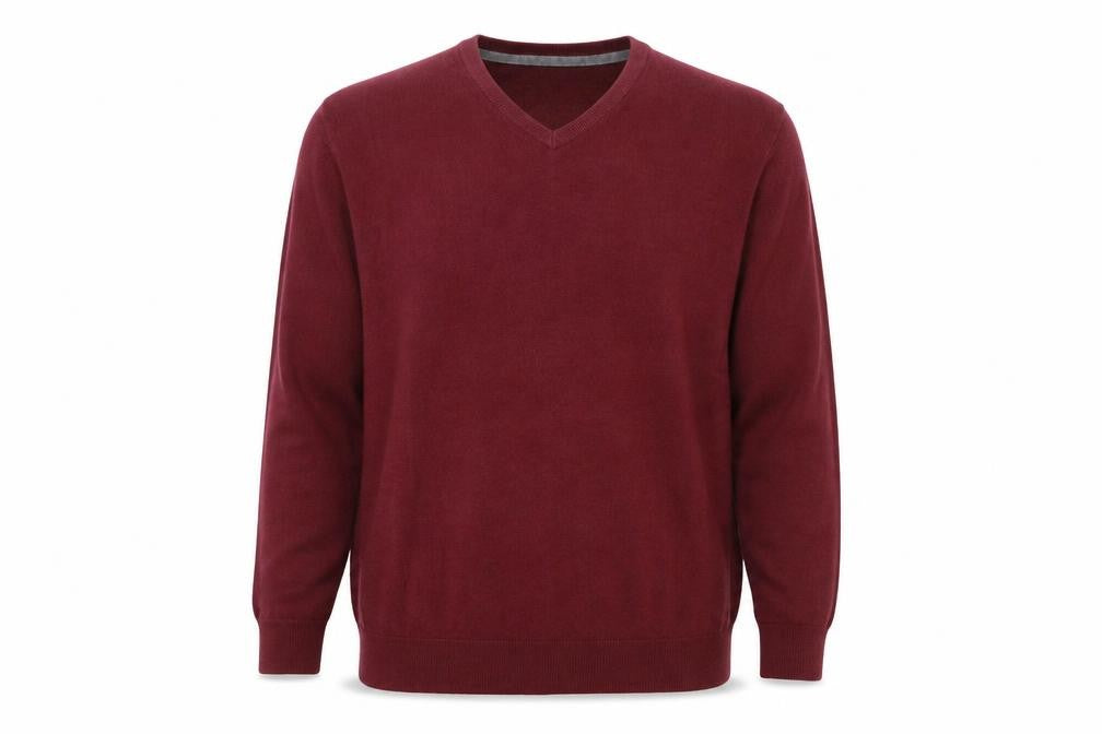 Debehams Mens Pink V-Neck  Acrylic Pullover Jumper Size L