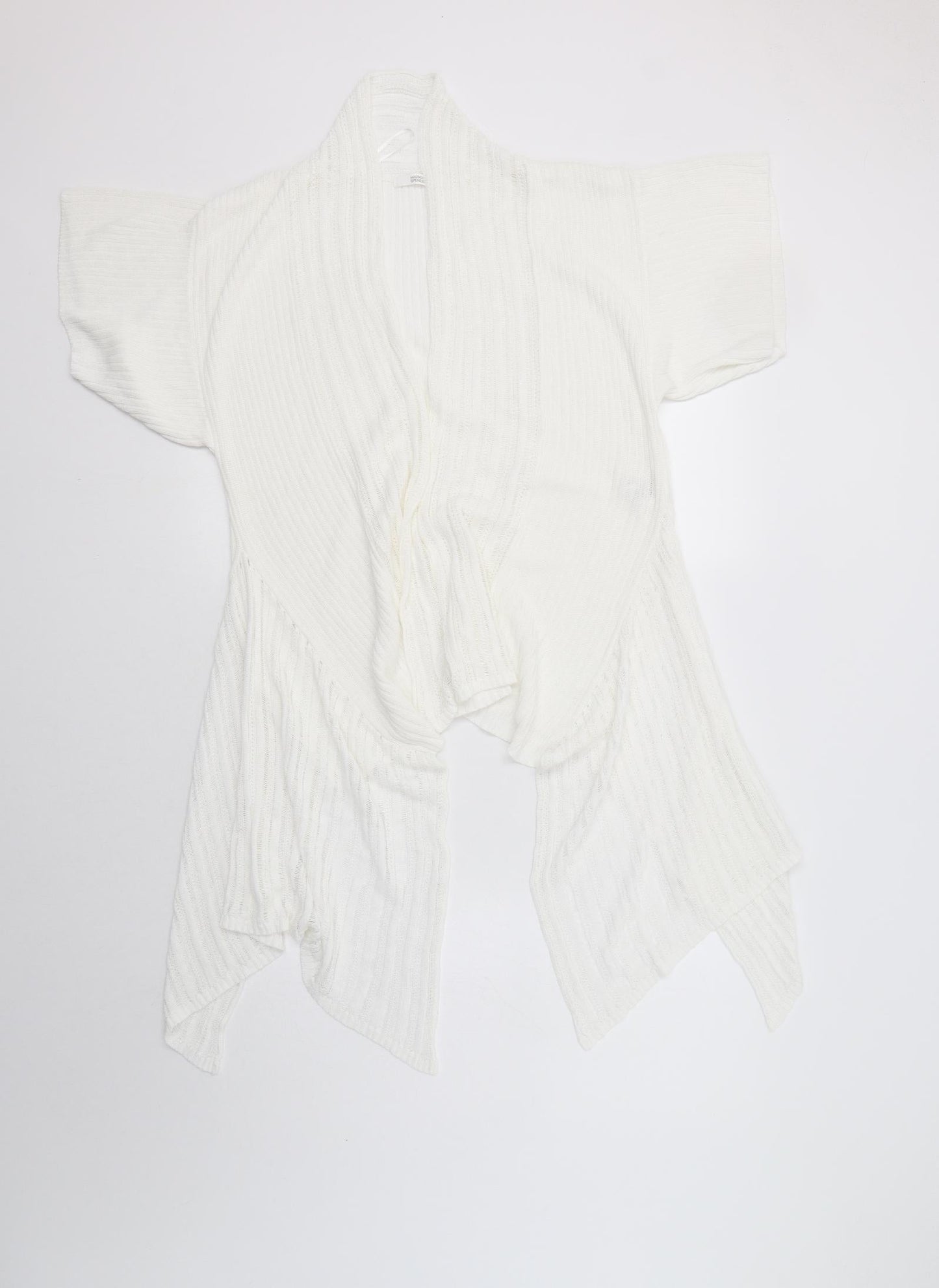 M&S Womens White V-Neck  Viscose Cardigan Jumper Size 12