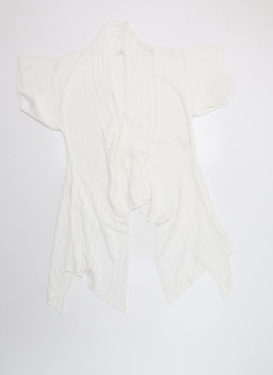 M&S Womens White V-Neck  Viscose Cardigan Jumper Size 12