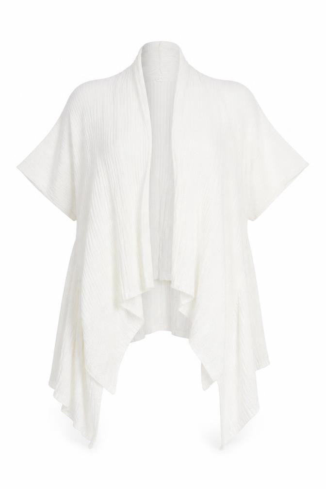 Marks & Spencer Womens White V-Neck  Viscose Cardigan Jumper Size 12