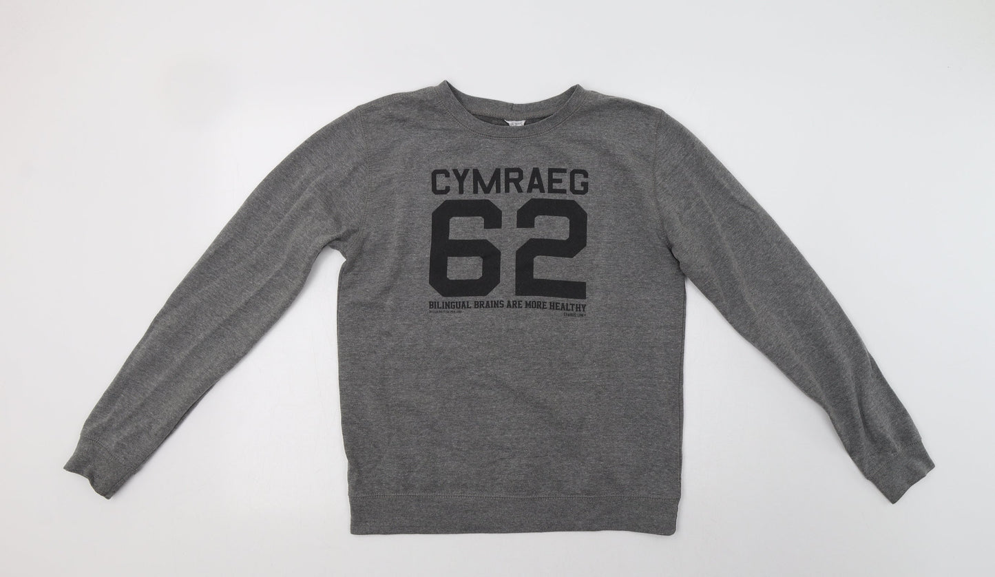 Awdis Womens Grey  Cotton Pullover Sweatshirt Size M   - Bilingual