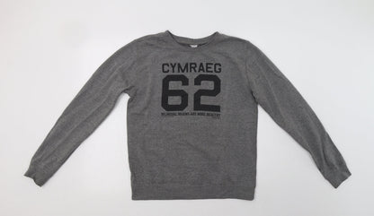 Awdis Womens Grey  Cotton Pullover Sweatshirt Size M   - Bilingual