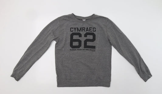 Awdis Womens Grey  Cotton Pullover Sweatshirt Size M   - Bilingual