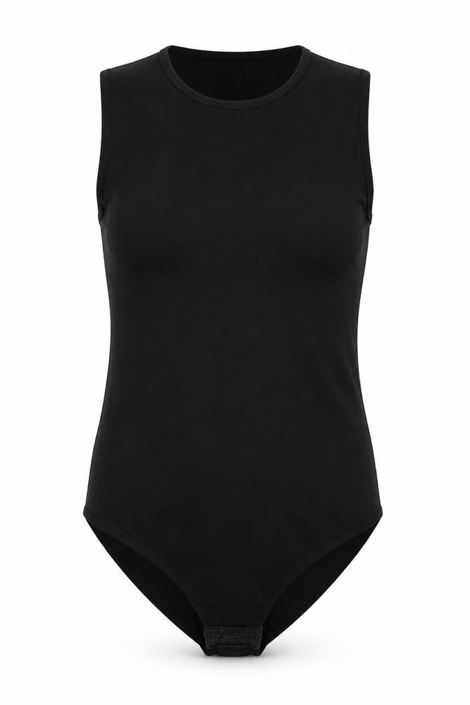 Kata Womens Black  Cotton Bodysuit One-Piece Size M