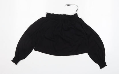 H&M Womens Black  Polyester Basic Blouse Size S Off the Shoulder