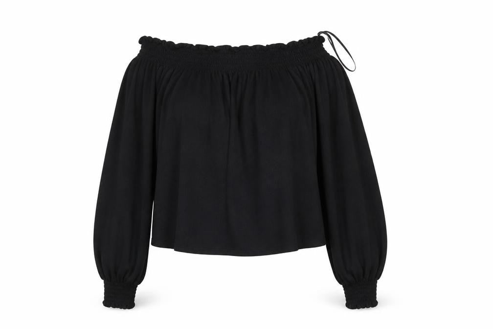 H&M Womens Black  Polyester Basic Blouse Size S Off the Shoulder