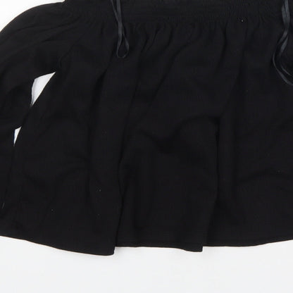 H&M Womens Black  Polyester Basic Blouse Size S Off the Shoulder
