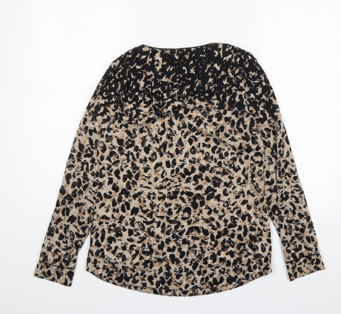 M&S Womens Multicoloured Round Neck Animal Print Viscose Pullover Jumper Size 12