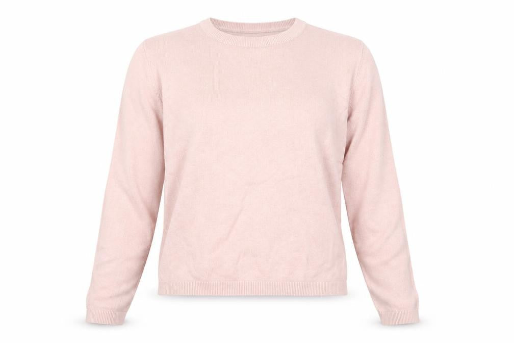 Bershka Womens Pink Round Neck  Acrylic Pullover Jumper Size S