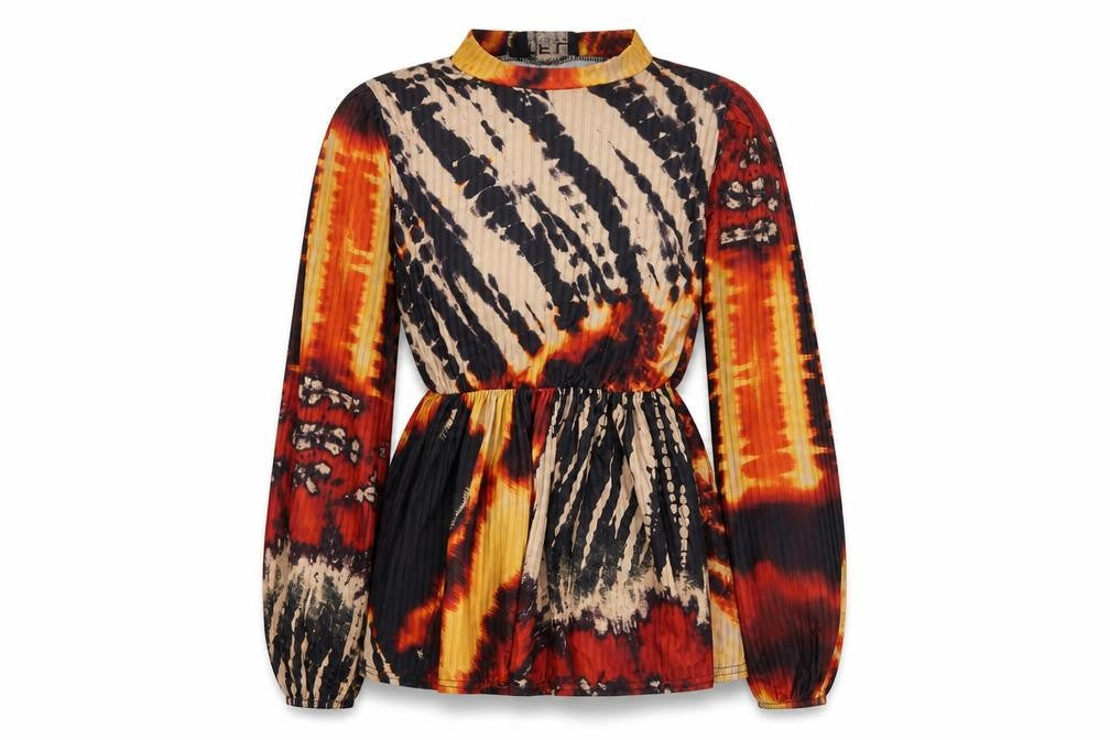 TFL Womens Multicoloured Geometric Polyester Basic Blouse Size 10 Round Neck