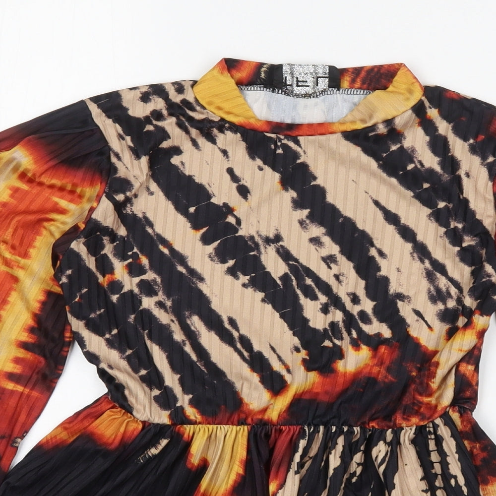 TFL Womens Multicoloured Geometric Polyester Basic Blouse Size 10 Round Neck