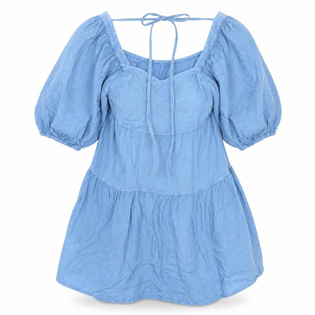 Influance Womens Blue  Viscose A-Line  Size 8  Square Neck