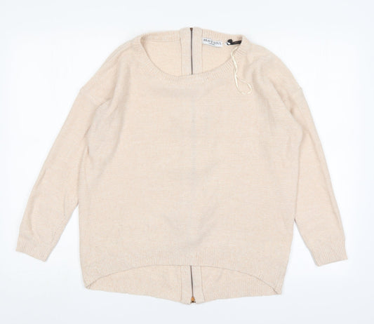 Brave Soul Womens Pink Round Neck  Acrylic Pullover Jumper Size XS