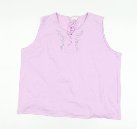 BCASUAL Womens Pink  Polyester Basic Tank Size 20 Round Neck