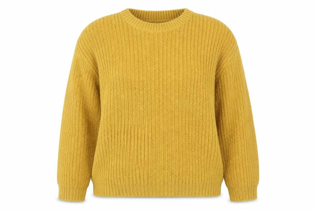 New Look Womens Yellow Round Neck  Acrylic Pullover Jumper Size S