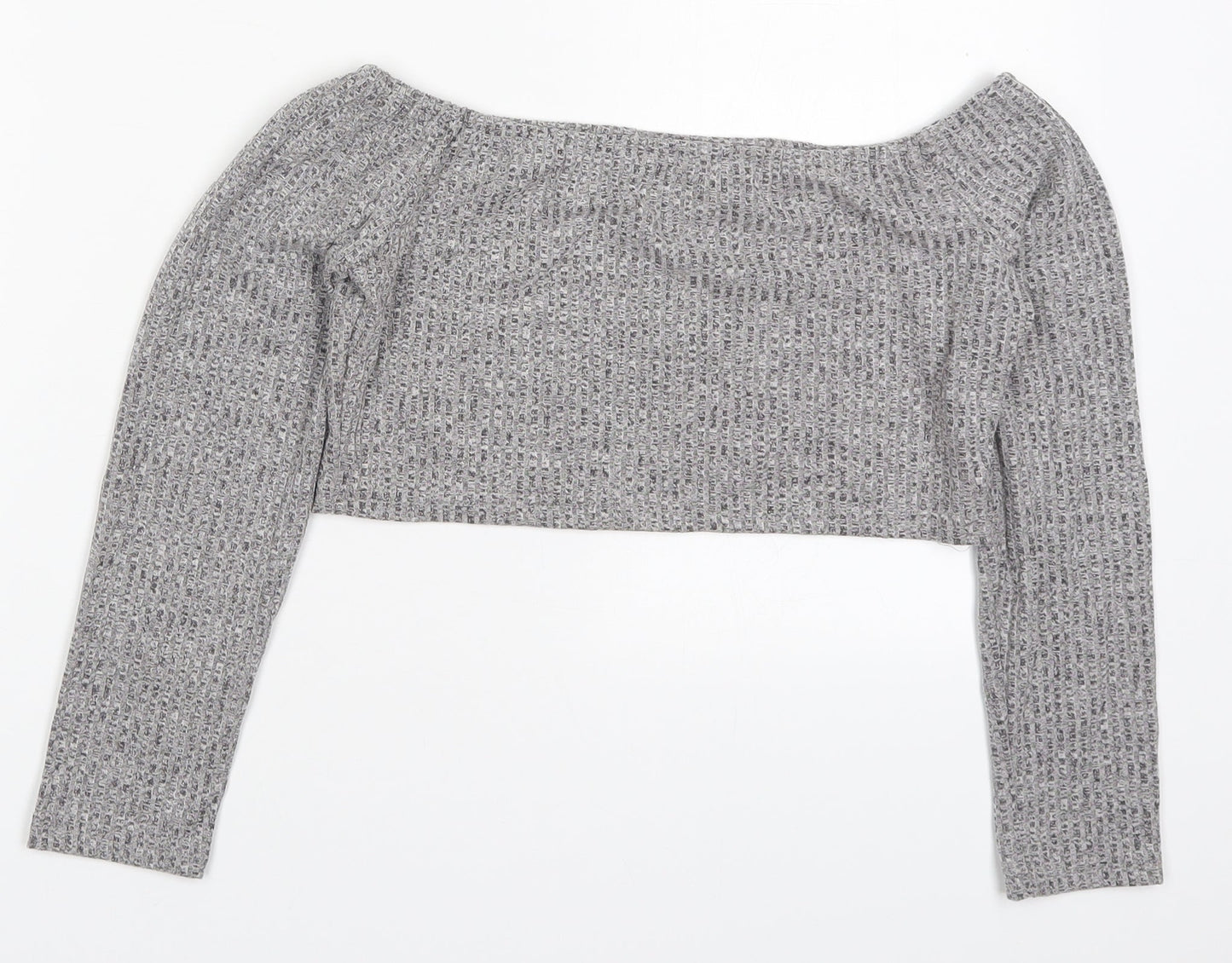 Preworn Womens Grey  Cotton Cropped T-Shirt Size M Round Neck