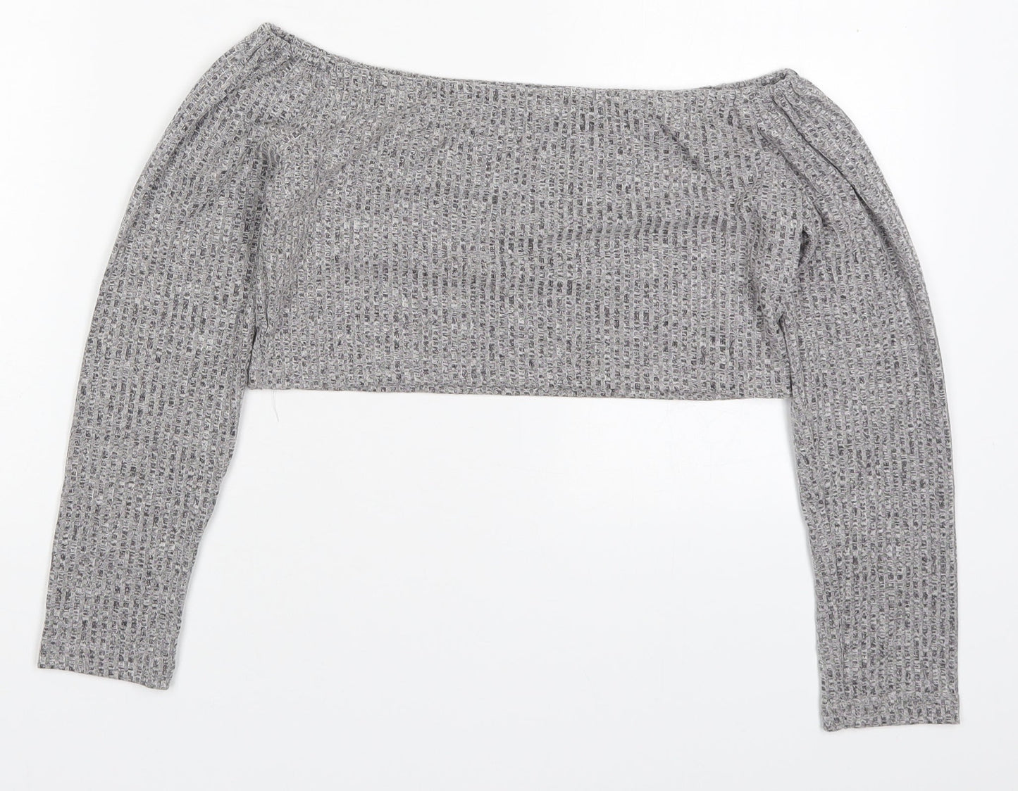 Preworn Womens Grey  Cotton Cropped T-Shirt Size M Round Neck