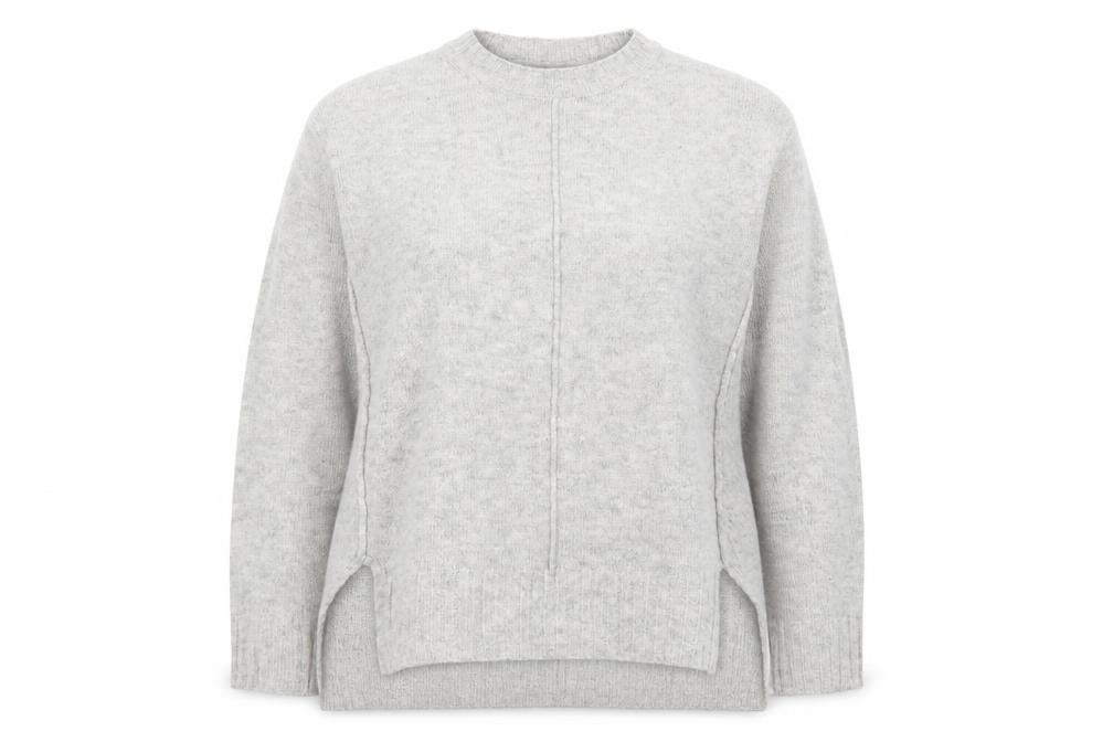 Marks & Spencer Womens Grey Round Neck  Acrylic Pullover Jumper Size S