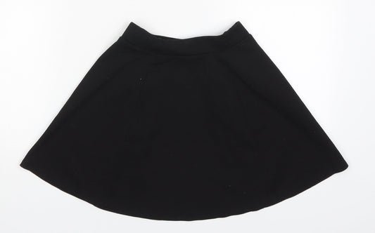 George Girls Black  Polyester Skater Skirt Size 7-8 Years  Regular