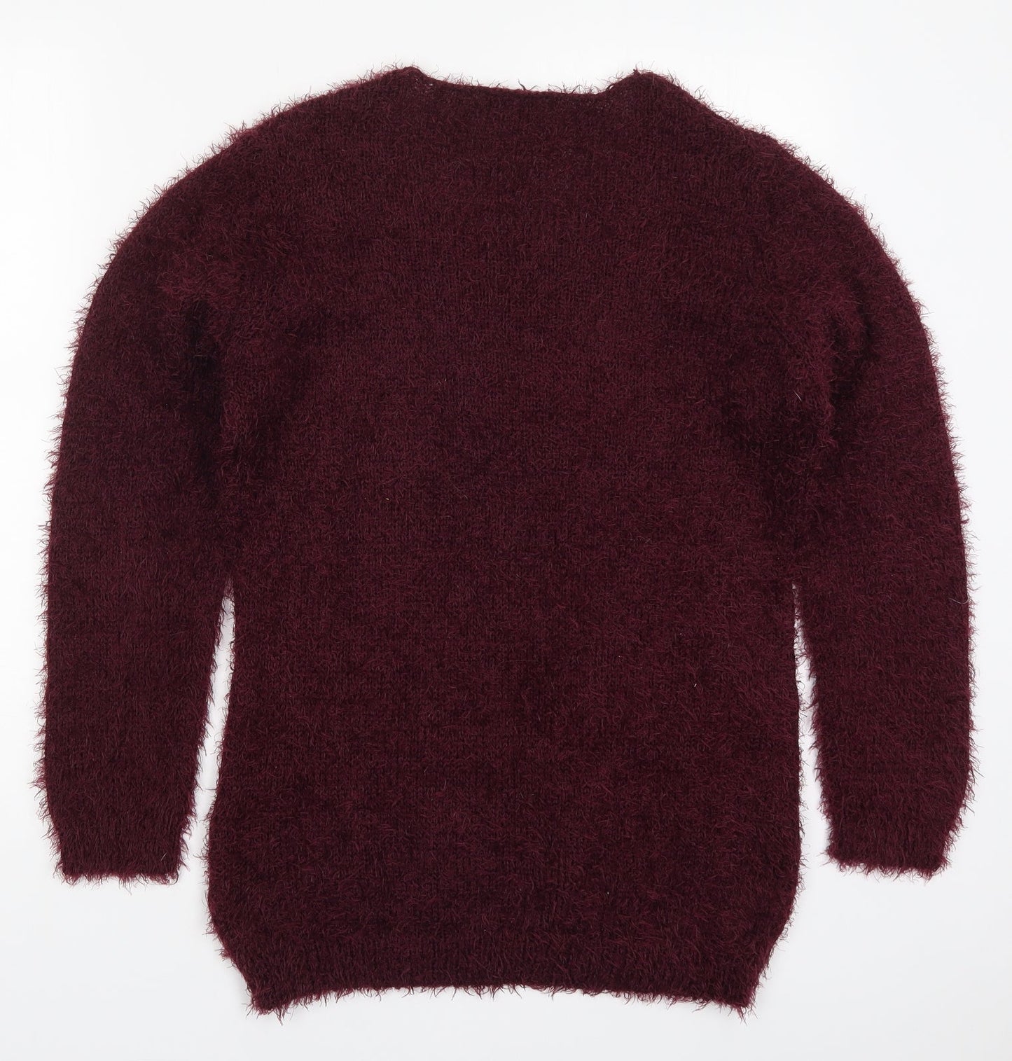 Studio Womens Purple Round Neck  Polyester Pullover Jumper Size 8