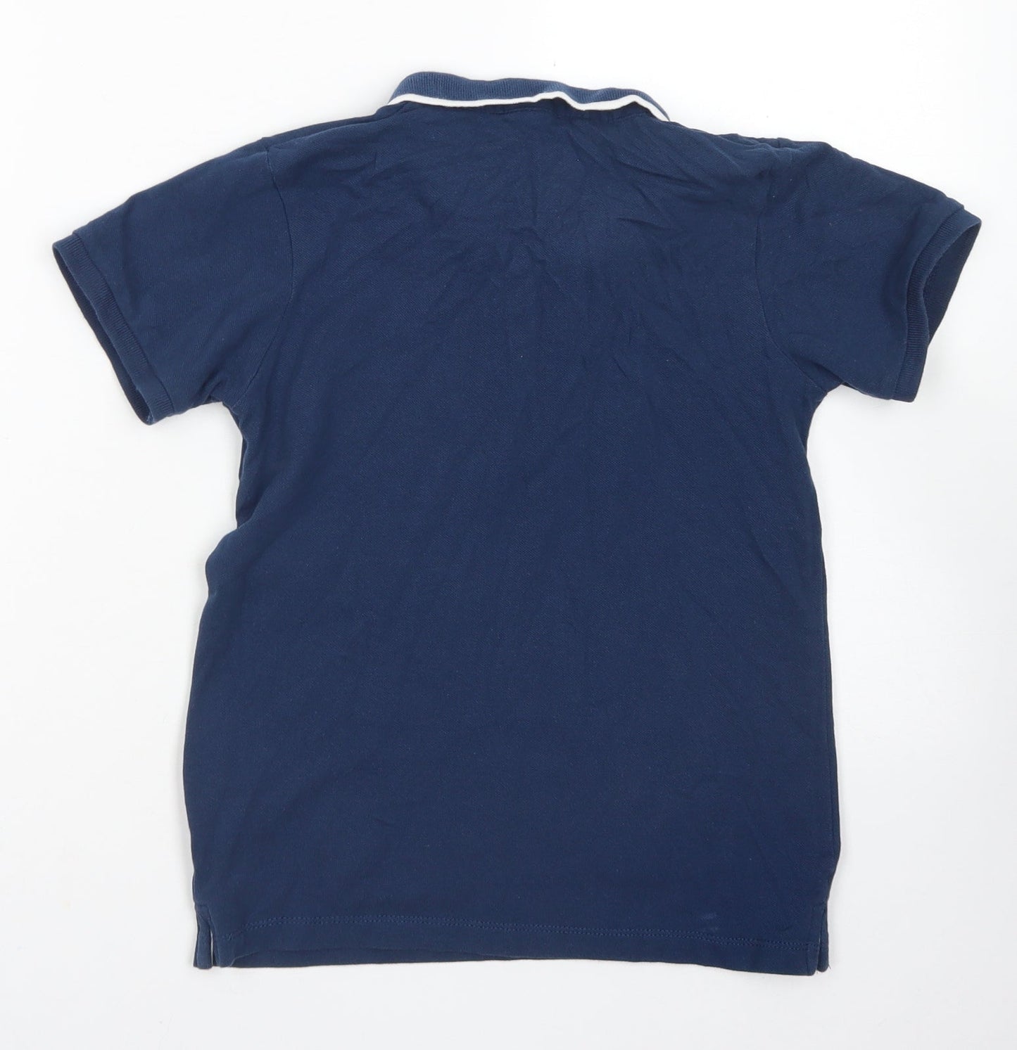 URBN DEPT Boys Blue  Cotton Basic Polo Size 9 Years Collared Button