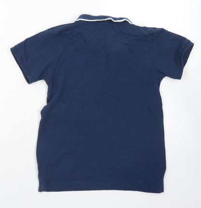 URBN DEPT Boys Blue  Cotton Basic Polo Size 9 Years Collared Button
