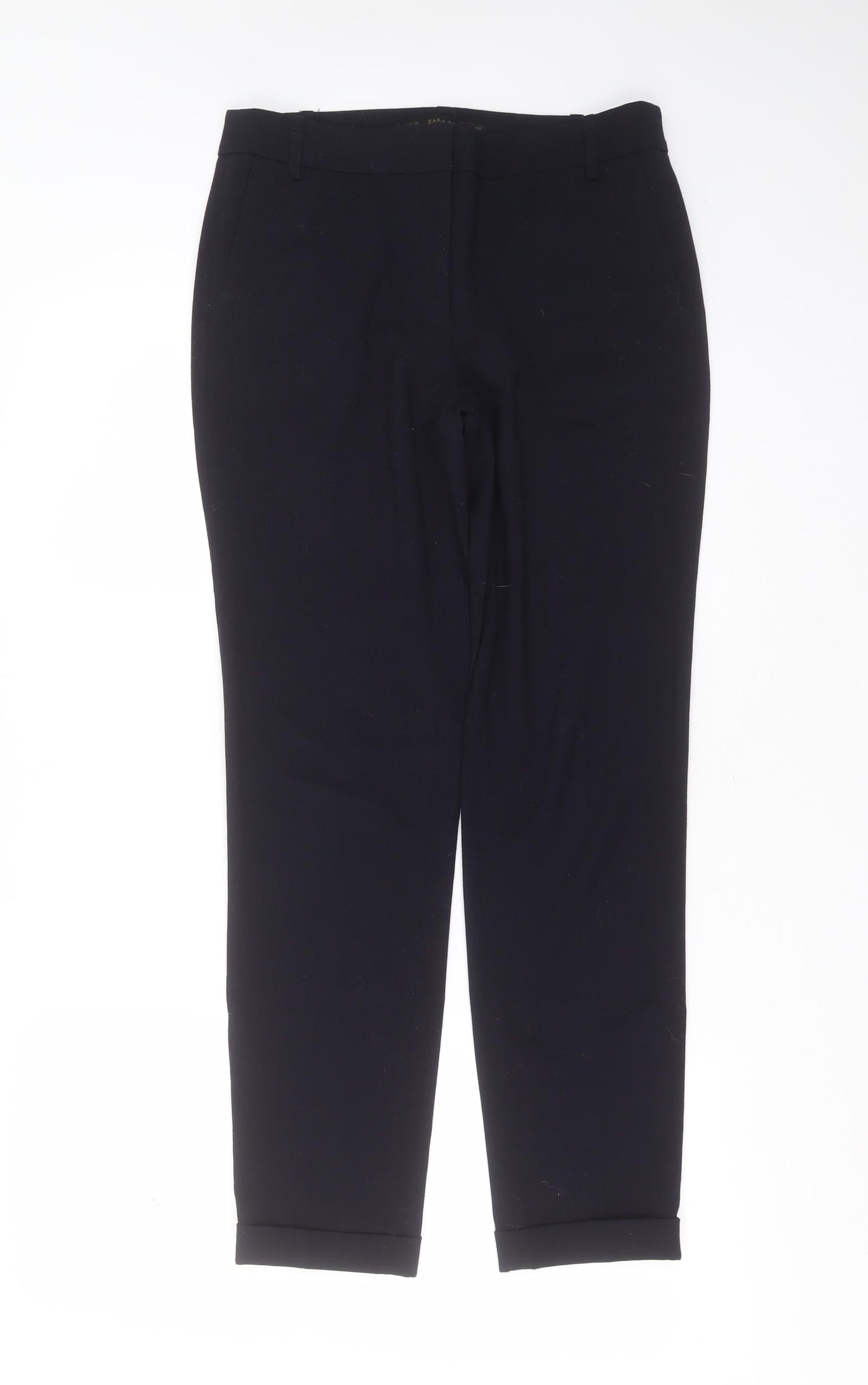 Zara Womens Blue  Polyester Trousers  Size 8 L28 in Regular