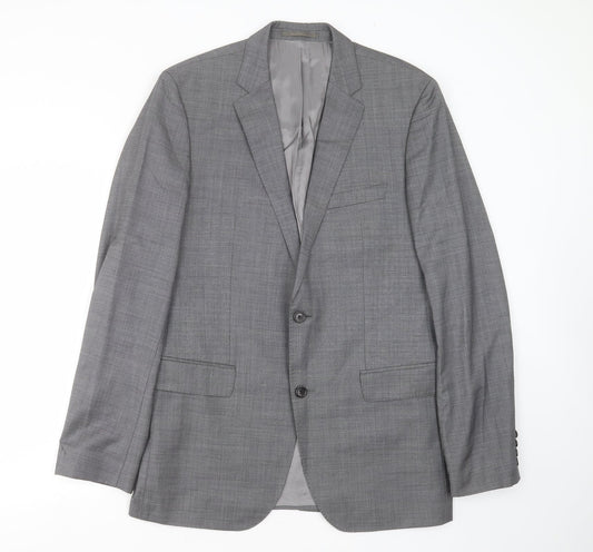 GUABELLO Mens Grey  Wool Jacket Suit Jacket Size 40