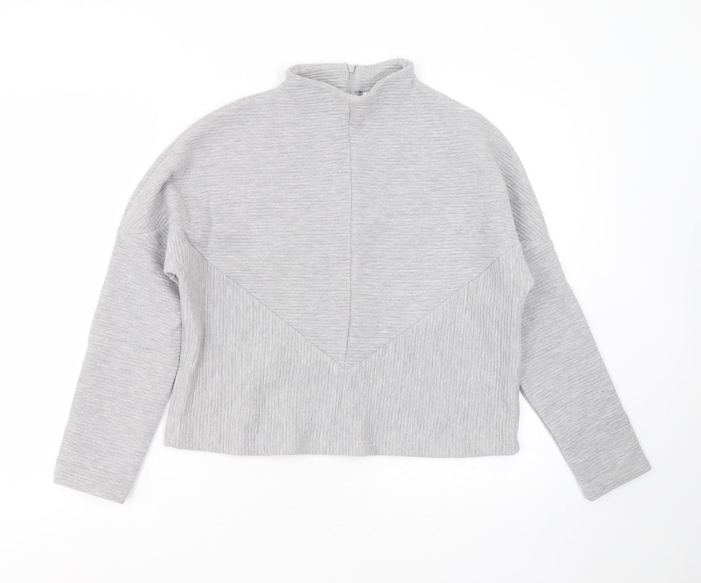 SOULUXE Womens Grey Striped Polyester Pullover Sweatshirt Size M