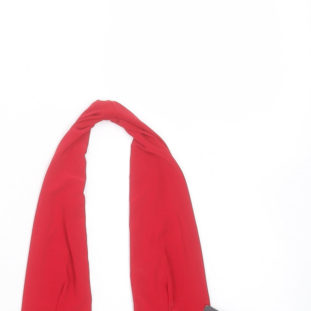 PRETTYLITTLETHING Womens Red  Polyester Basic Blouse Size 6 Halter
