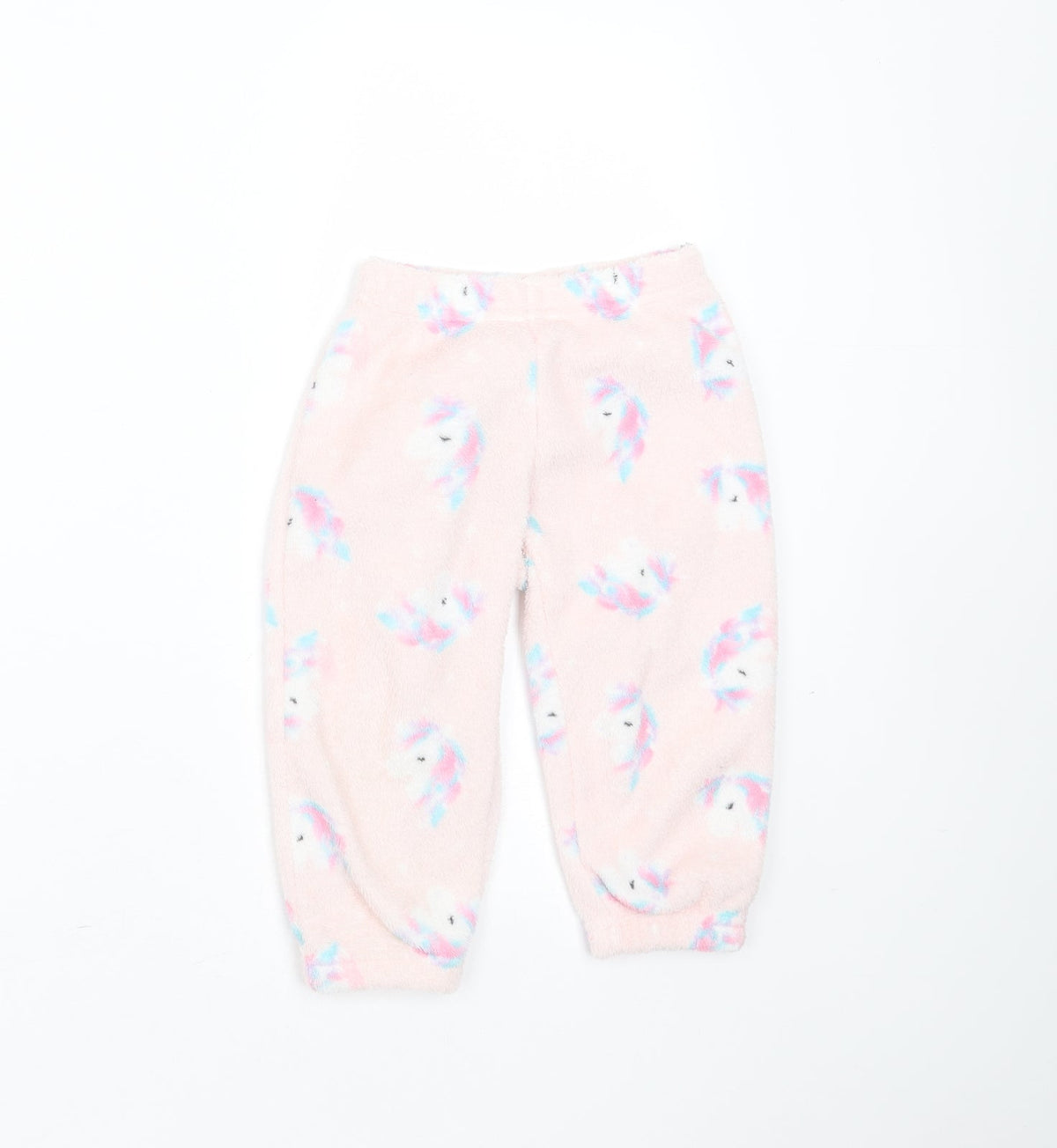 Dream Big Girls Pink Solid Polyester  Pyjama Pants Size 2-3 Years   - unicorn print