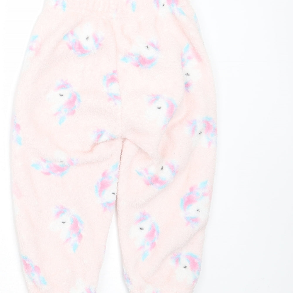 Dream Big Girls Pink Solid Polyester  Pyjama Pants Size 2-3 Years   - unicorn print
