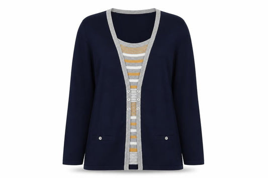 Arista Womens Blue Striped Viscose Pullover Sweatshirt Size 16  Pullover