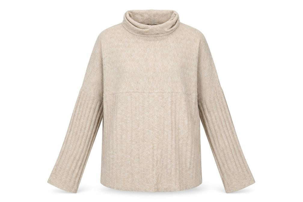 Sainsburys Womens Beige Striped Polyester Pullover Sweatshirt Size 10  Pullover