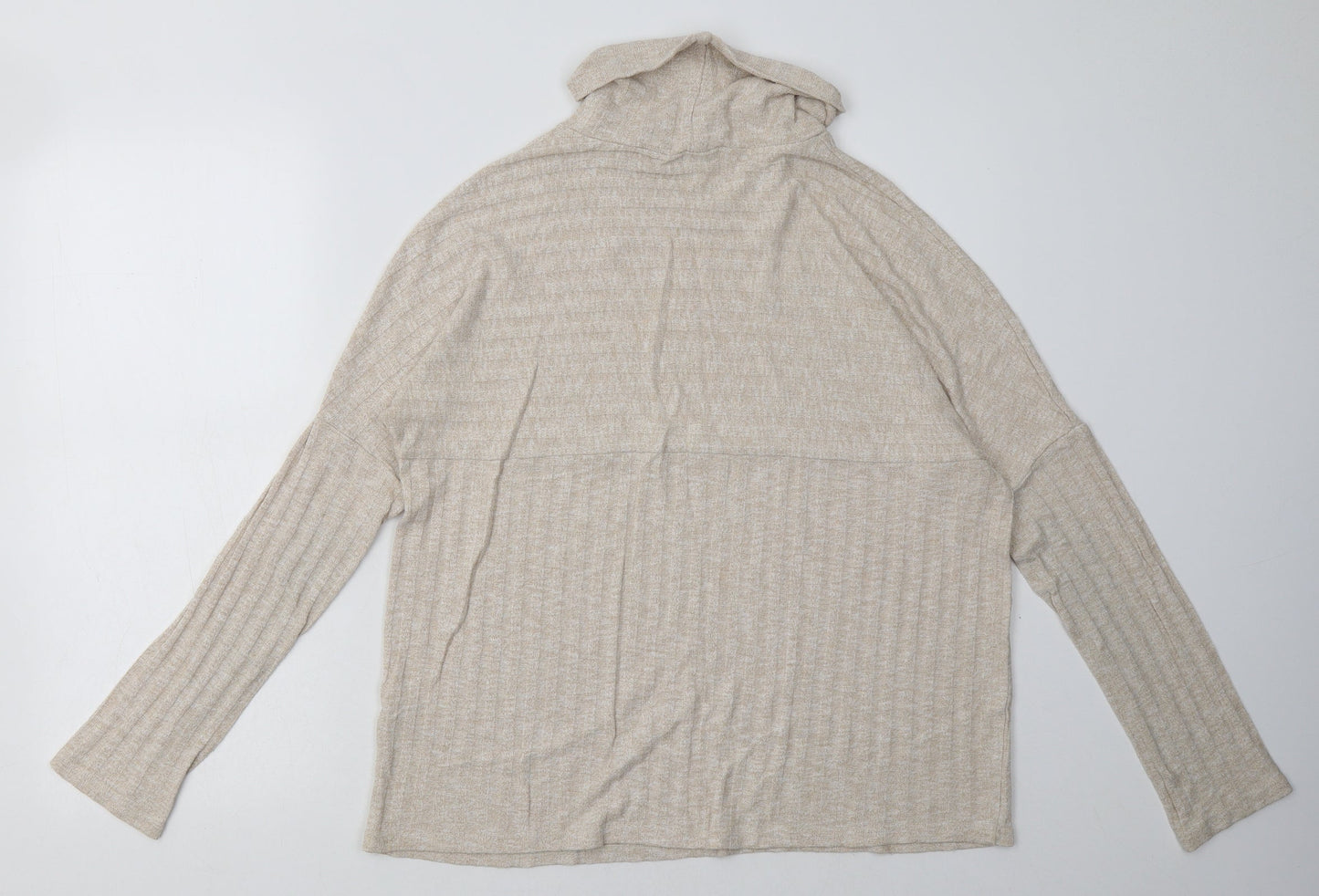 Sainsburys Womens Beige Striped Polyester Pullover Sweatshirt Size 10  Pullover