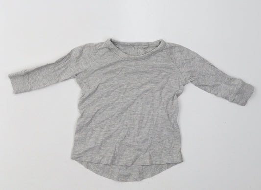 NEXT Baby Grey  Cotton Basic Casual Size 6-9 Months Crew Neck Pullover