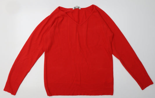 Peacocks Womens Red  Acrylic Pullover Sweatshirt Size 18  Pullover