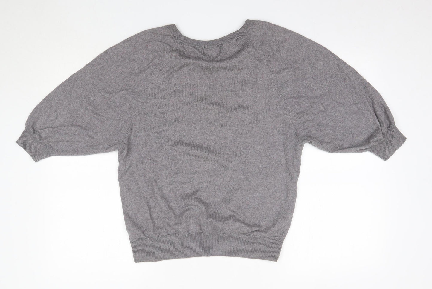 NEXT Womens Grey Round Neck  Cotton Pullover Jumper Size 6
